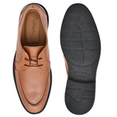 Ostrichfit Men's elegant vintage tan derby in woven leather ART OF-215TAN